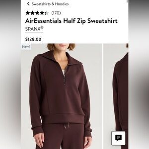 Spanx half zip new AirEssentials sweatshirt